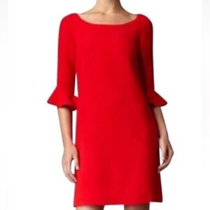 Kate Spade Ruffle Sleeve Red Dress
